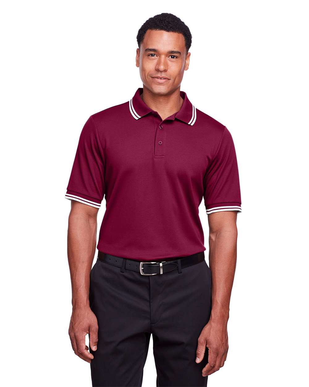 CrownLux Performance® Men's Plaited Tipped Polo - DG20C
