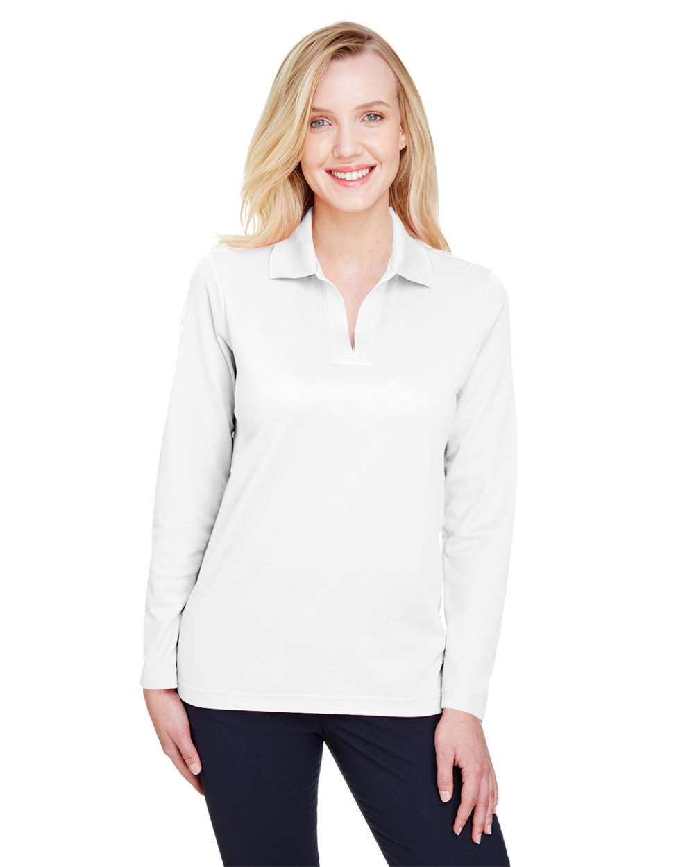 CrownLux Performance� Ladies' Plaited Long Sleeve Polo - DG20LW