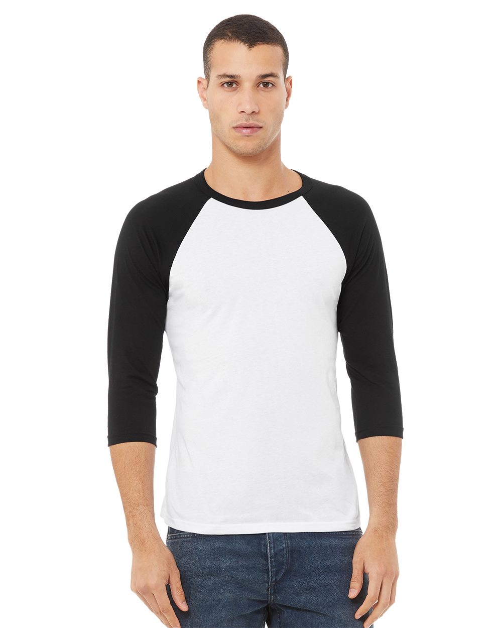 Three-Quarter Sleeve Baseball Tee - 3200-BELLA + CANVAS-WowApparelNYC-blank apparel-nyc-clothing blanks