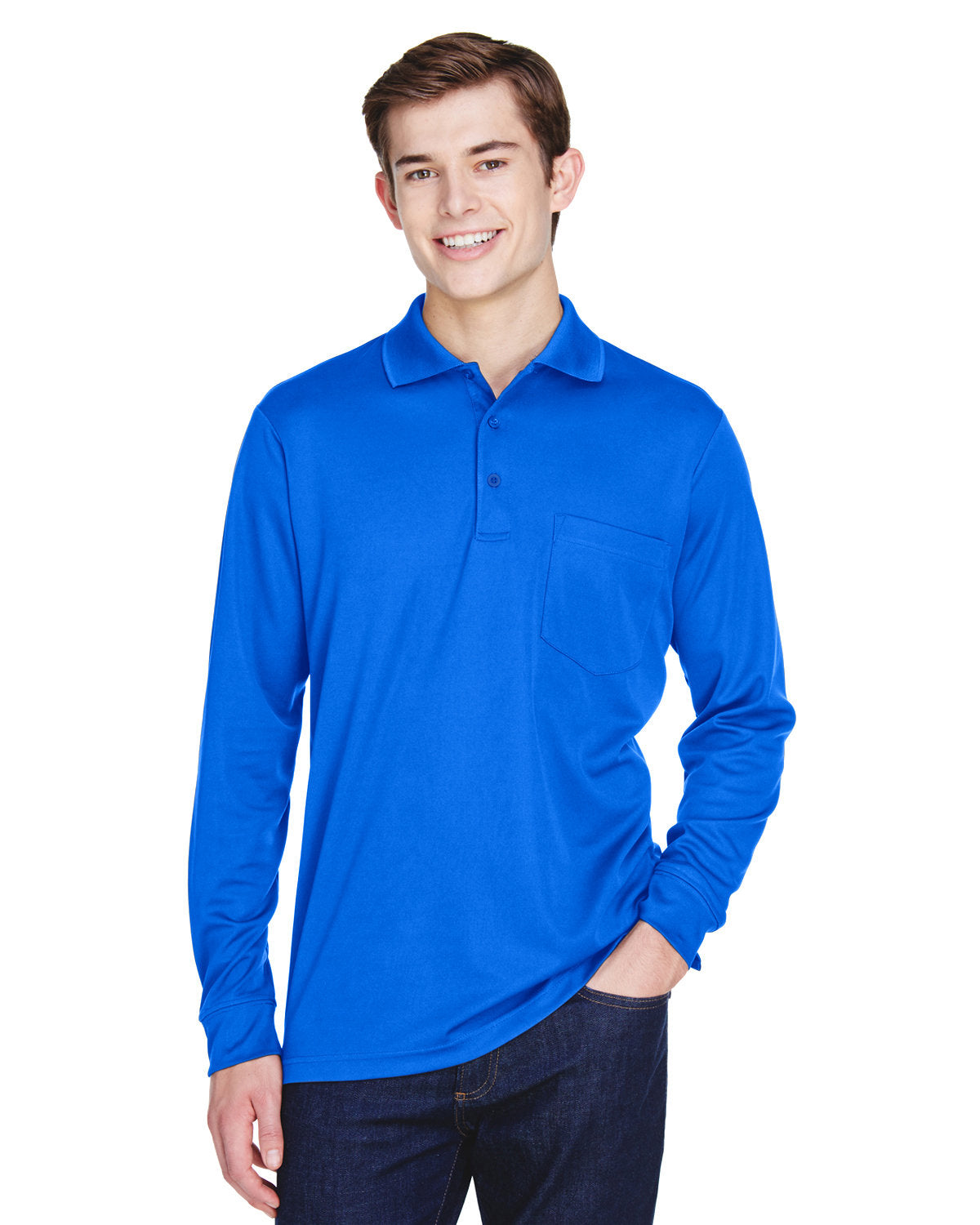 Adult Pinnacle Performance Long-Sleeve Piqué Polo with Pocket - 88192P
