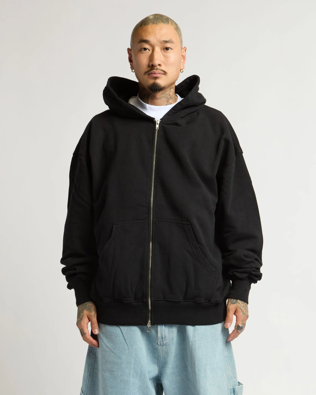 Double Zip Garment Dye Hoodie