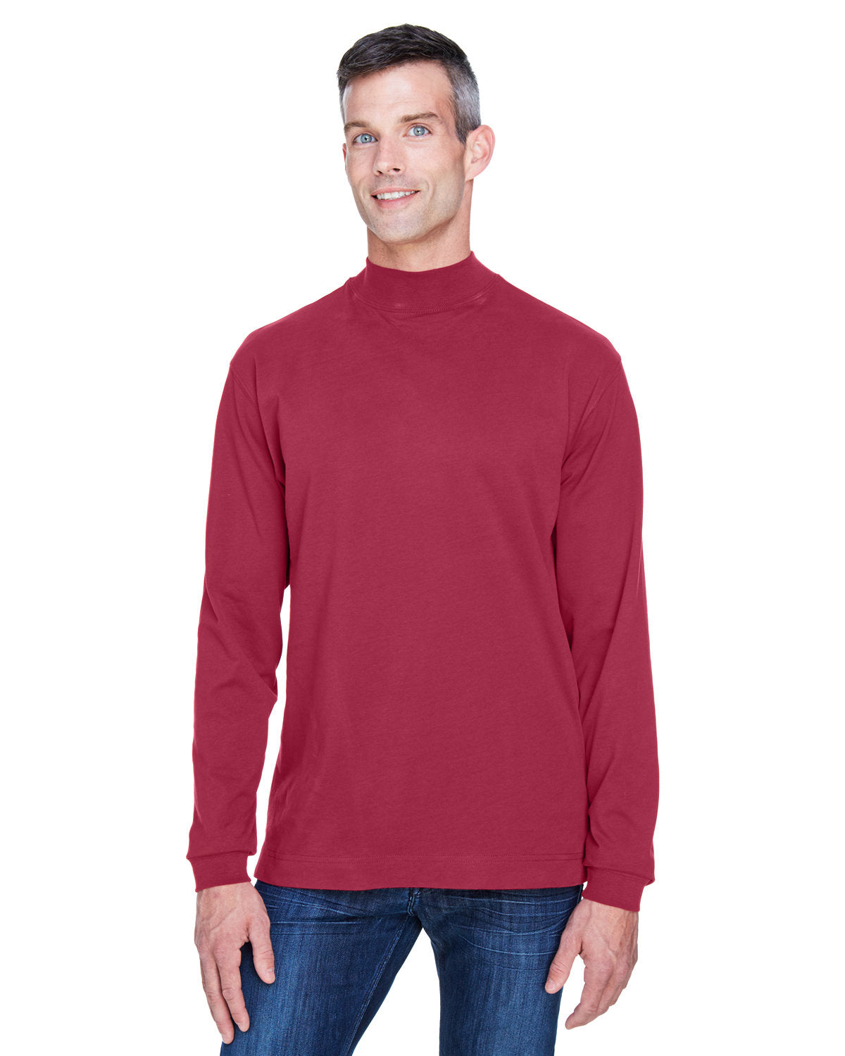 Adult Sueded Cotton Jersey Mock Turtleneck - D420