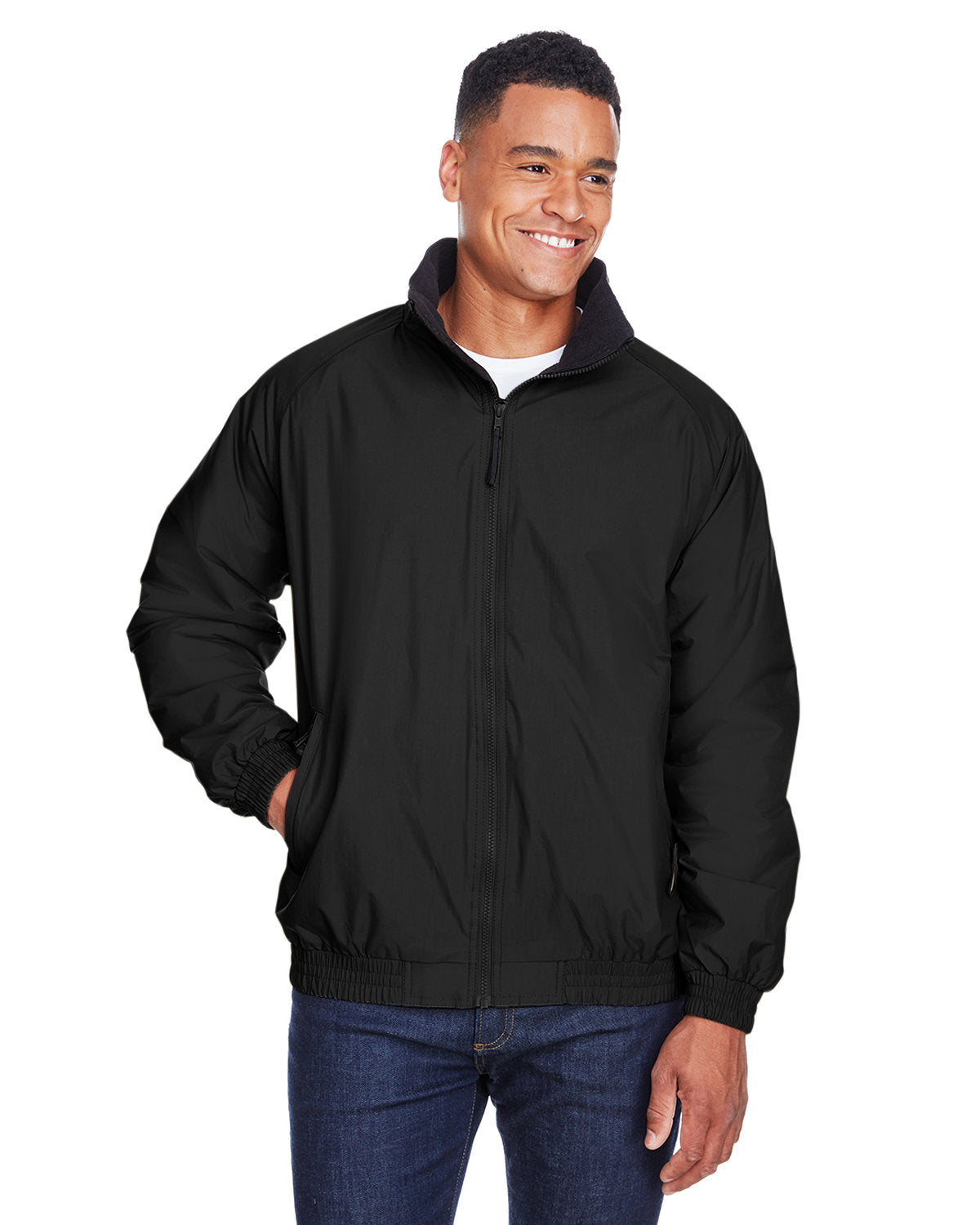 Adult Fleece-Lined Nylon Jacket - M740