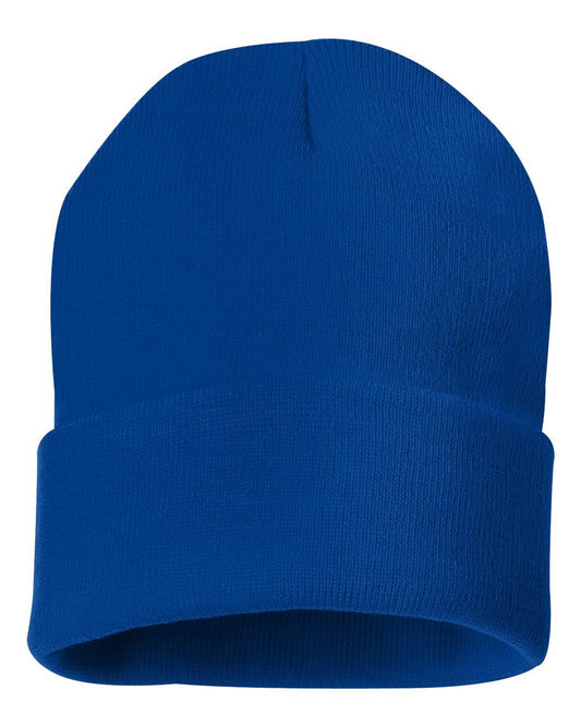 12" Solid Cuffed Beanie - SP12-Sportsman-WowApparelNYC-blank apparel-nyc-clothing blanks