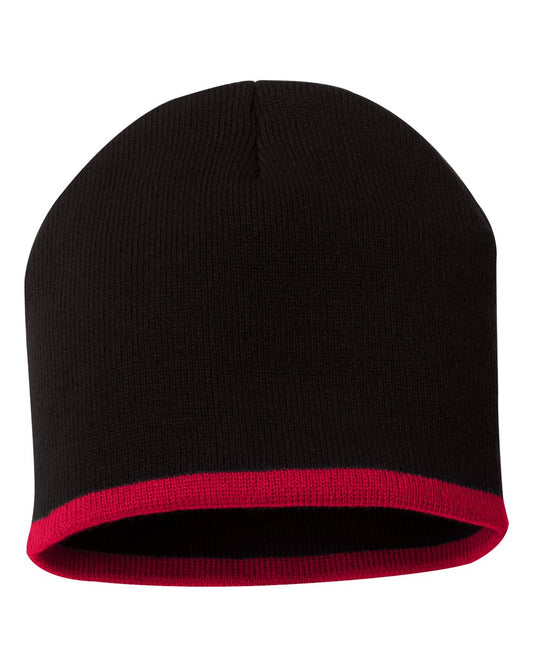 8" Bottom-Striped Beanie - SP09