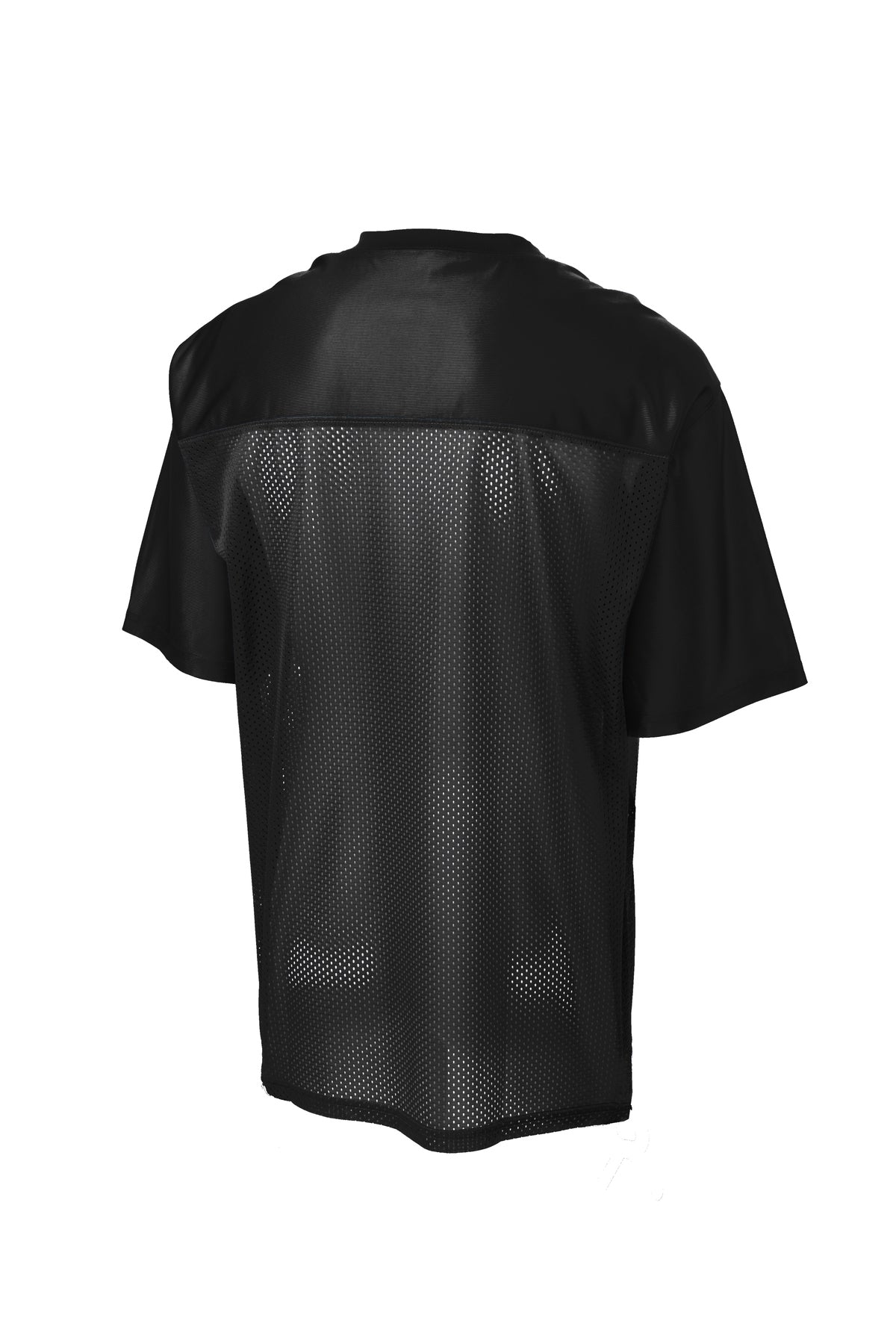 Sport-Tek ST307 PosiCharge Replica Jersey in Black, flat back view